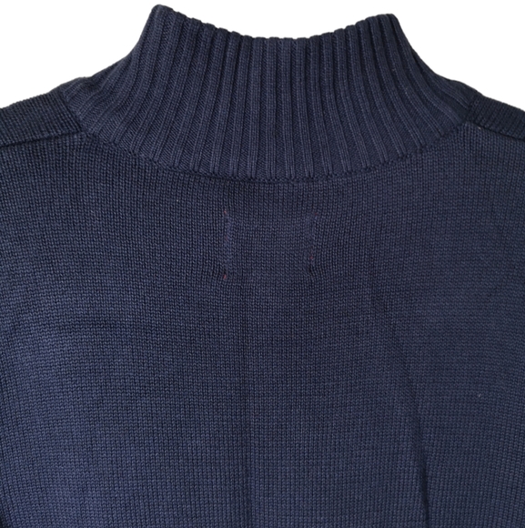 Coleman Quarter-Zip Sweater Men's  Size L Deep Sea  Zipper Pocket  Dark Blue New - Picture 10 of 12